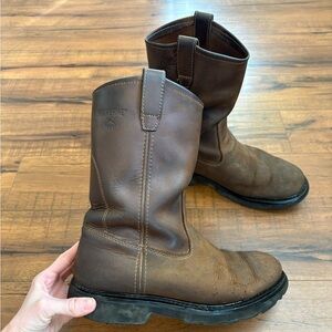 Wolverine Wellington W04727 Men's Brown Leather Work Boots Size 11 Extra Wide